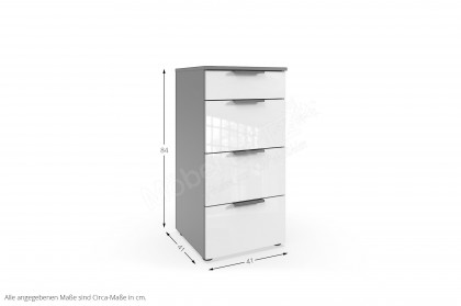 Level 36 Black D von Wimex - Kommode ca. 84 cm hoch, Lack weiß
