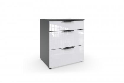 Level 36 Black D von Wimex - hoher Nachtschrank mit 3 Schubkästen