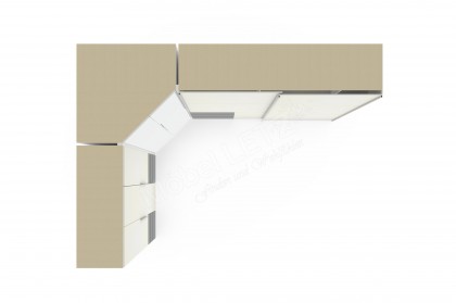 Level 36 D von Wimex - Eckkleiderschrank Lack weiß, Absetzung grafit