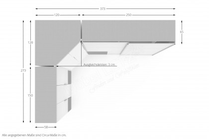 Level 36 D von Wimex - Eckkleiderschrank Lack weiß, Absetzung grafit