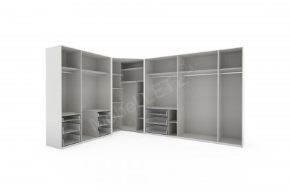 Level 36 D von Wimex - Eckkleiderschrank Lack weiß, Absetzung grafit