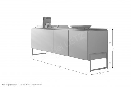 Vitae von éNATIVA by Munari - Sideboard mit Lackoberfläche in grigio nuvola