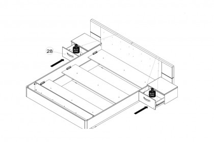 Rondino von Forte - Schlafzimmer-Einrichtung Sandeiche Nachbildung - weiß