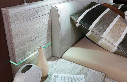 Rondino von Forte - Schlafzimmer-Einrichtung Sandeiche Nachbildung - weiß