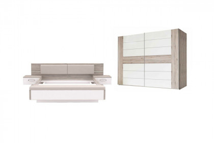 Rondino von Forte - Schlafzimmer-Einrichtung Sandeiche Nachbildung - weiß