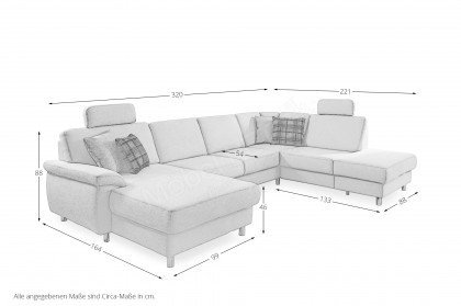 Sit & More Winston Wohnlandschaft grau-weiß | Möbel Letz - Ihr Online-Shop