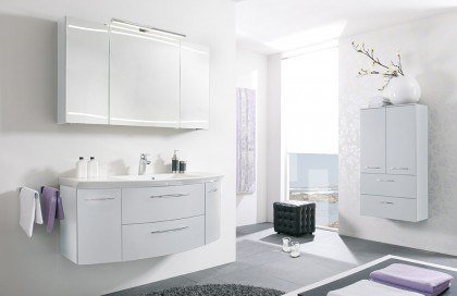 Casablanca von Aquarell - Badezimmer in Weiß Hochglanz, 3-teilig