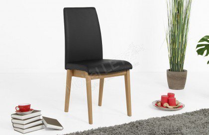 Lyon von Rietberger - Stuhl R1 Eiche sand/ Leder schwarz