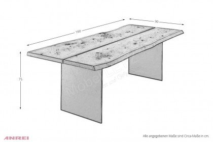 Stamm-Tisch von ANREI - Esstisch rustico mit Metallwangen