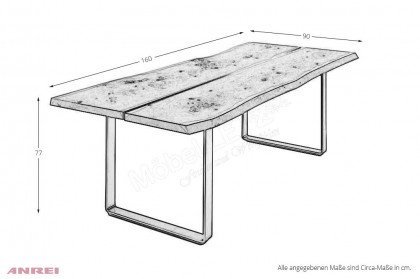 Stamm-Tisch von ANREI - Kufentisch rustico in Asteiche