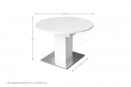 Tisch rund von Mäusbacher - Esstisch weiß matt, ausziehbar