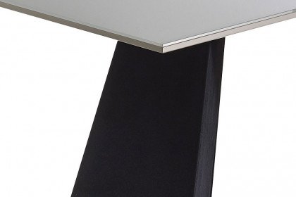 5252 von K+W Polstermöbel - Glas-Esstisch weiß