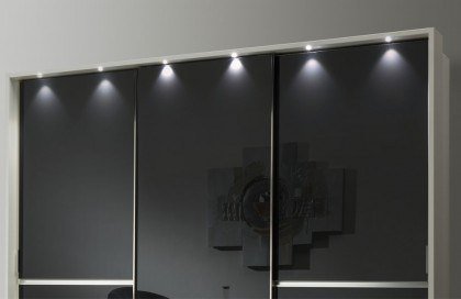 Malibu von Wiemann - Schwebetürenschrank weiß - Glas graphit