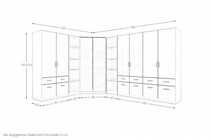 Celle von Rauch Blue - Eckschrank-Regal-Kombination weiß