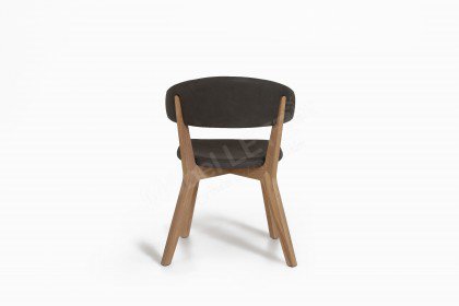 Stuhl 632 von ANREI - 4-Fuß-Stuhl Nubukleder/ Asteiche