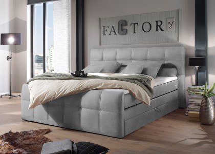 Sacramento B2 von Black Red White - Boxspringbett 180 grau