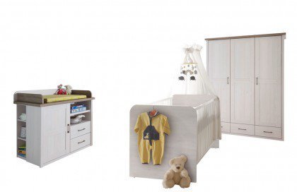 Corner & Luca von BEGABINO - Babyzimmer Pinie weiß - trüffel