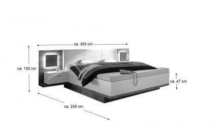 Capri XL von POL Power - Bettanlage mit Bettbank und Beleuchtung