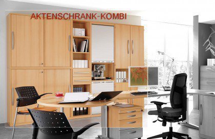 Techno von Röhr - Schreibtisch mit Anbauplatte & Anbauschrank