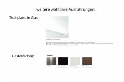 P 4600/E von Ronald Schmitt - Ausziehtisch in Glas weiß