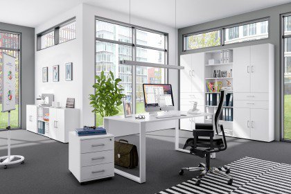 home.office von Röhr-Bush - Schreibtisch & Rollcontainer weiß