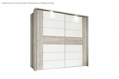 Rondino von Forte - Schwebetürenschrank Sandeiche Nachbildung - weiß