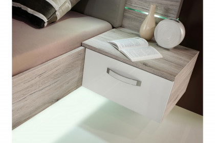 Rondino von Forte - 160er Bett mit Stauraum-Bettbank und Beleuchtung