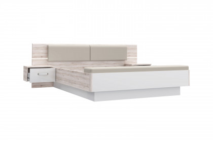 Rondino von Forte - 160er Bett mit Stauraum-Bettbank und Beleuchtung