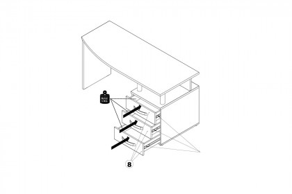 Rondino von Forte - Bett 140 x 200 cm Sandeiche Nachbildung - weiß