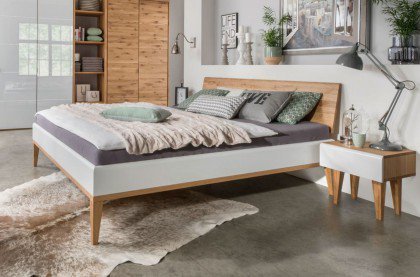 m&h Schlafzimmer Bettsystem 1400 Wildeiche - weiß | Möbel Letz - Ihr