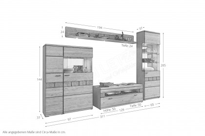 Miro-living von IDEAL Möbel - Wohnwand teil-massive Eiche