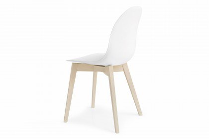 Halden von Skandinavische Möbel - Stuhl weiß/ Buche gebleicht