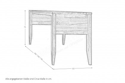 Mido von SKALIK - schmaler Schreibtisch ca. 90 cm breit Eiche natur
