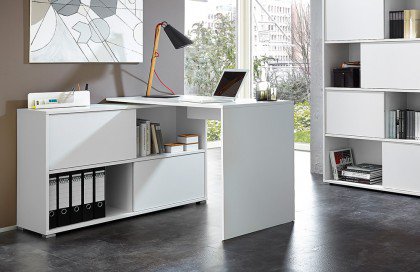 GW-Slide von Germania - Schreibtisch mit Regal weiß