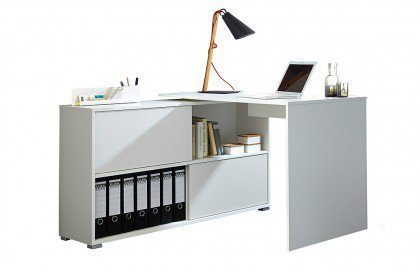 GW-Slide von Germania - Schreibtisch mit Regal weiß