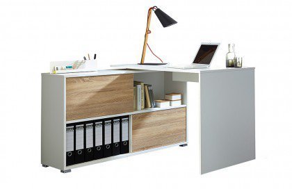 GW-Slide von Germania - Schreibtisch mit Stauraum Eiche-weiß