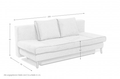 Sidney von Restyl - Schlafsofa grau mit Bettkasten