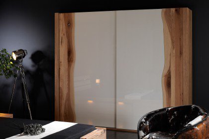 Kleiderschrank von Sprenger Möbel - Schrank Glas weiß Waldkante