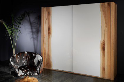 Kleiderschrank von Sprenger Möbel - Schrank Glas weiß Waldkante