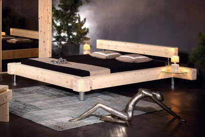 Balken-Bett von Sprenger Möbel - Bett Zirbenholz versiegelt
