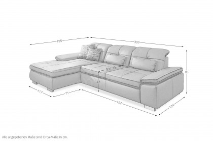 PN-IN16012 von Polinova - Ledersofa Ausführung links steel