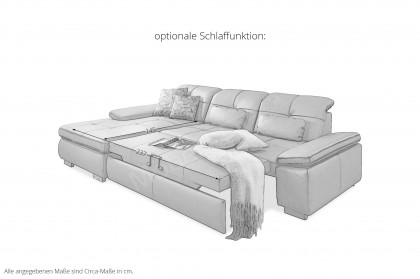 PN-IN16012 von Polinova - Ledersofa Ausführung links steel