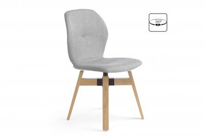 Mood #91 von Mobitec - Stuhl mit drehbarem Sitz, silver/ Eiche
