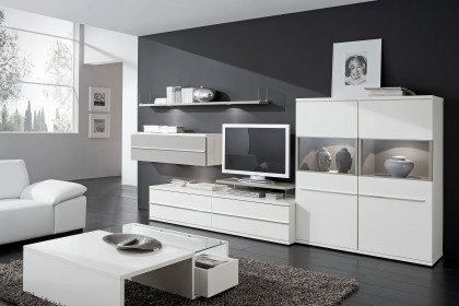 Kito von Loddenkemper - Wohnwand 9775 grau/ weiß