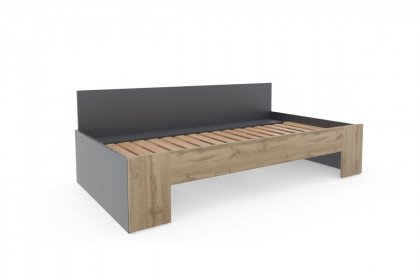 cadre.plus von Röhr-Bush - Bettsofa anthrazit - Votan Eiche