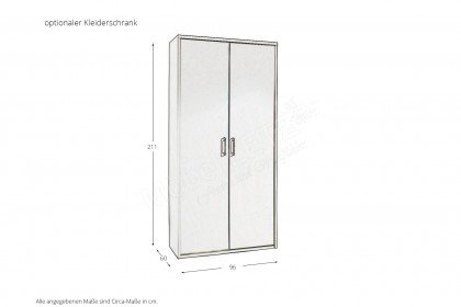 Achat von Priess Möbel - Kleiderschrank Höhe ca. 161 cm weiß