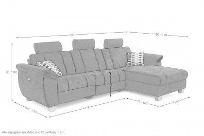 Portofino von Job - Ecksofa Variante rechts beige