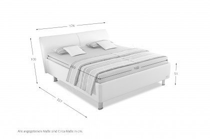 Casa von Ruf Betten - Polsterbett KTR-K in Komforthöhe weiß
