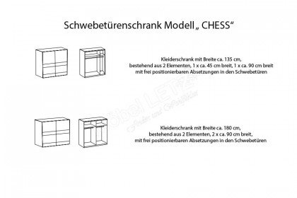 Chess von Wimex - Schlafzimmerschrank weiß/ graphit