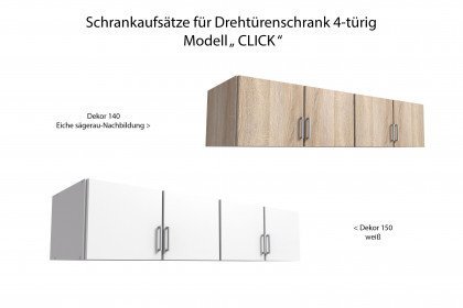Click von Wimex - Drehtürenschrank 4-türig weiß/ Holznachbildung